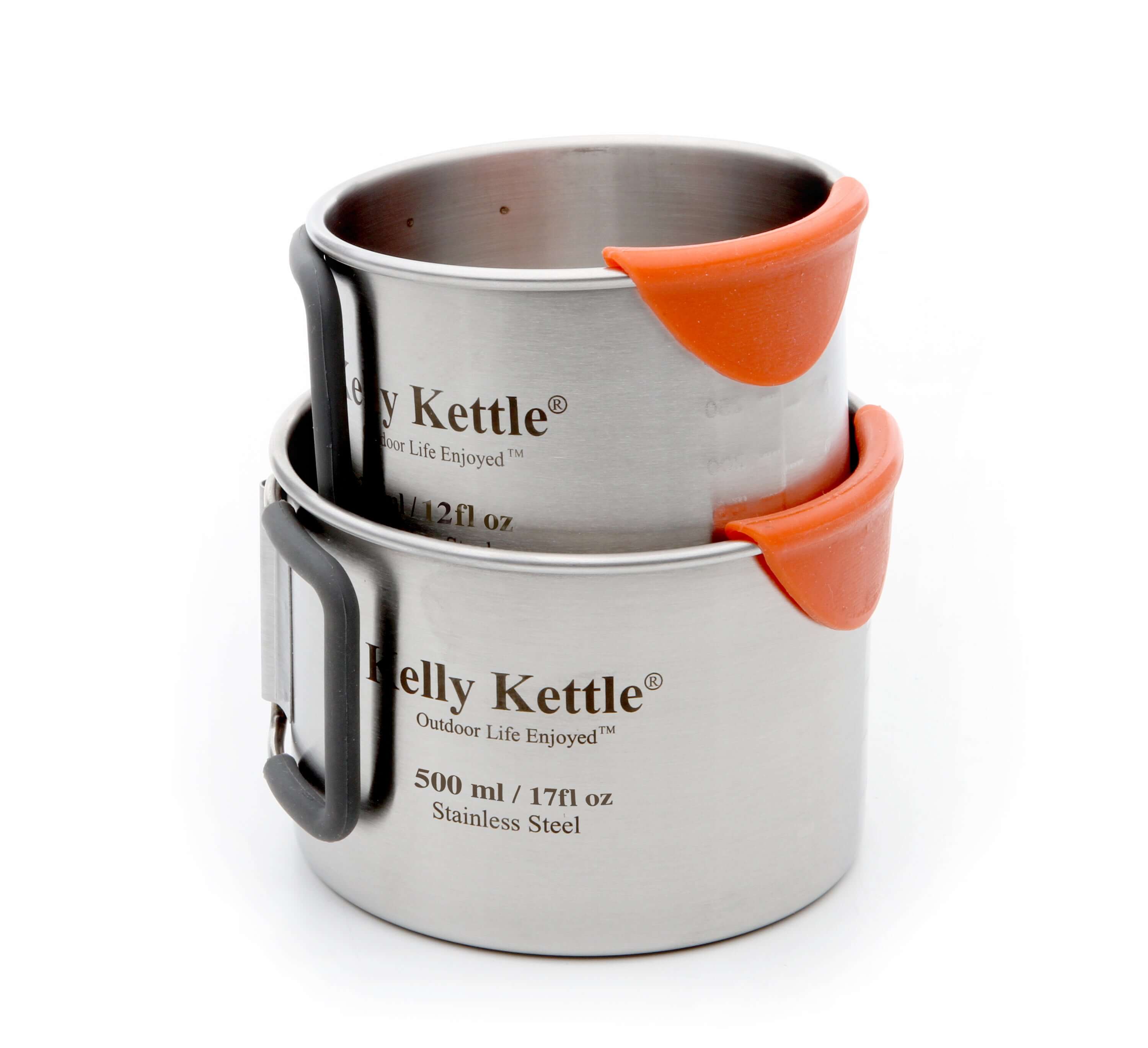 Kelly Kettle stainless steel camping cup set 350ml and 500ml for outdoor cooking