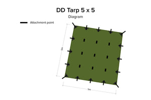 DD Tarp XXL 5m x 5m (Choice of colour)